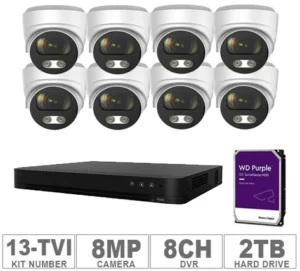 CCTV System 8 Channel NVR 4K , 8 Cameras HD 8MP 4K 24/7 Color View